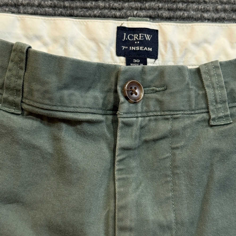 J.Crew Flex Chino Shorts Men's 30 Green 7" Inseam Resort Summer Golf - Picture 11 of 13